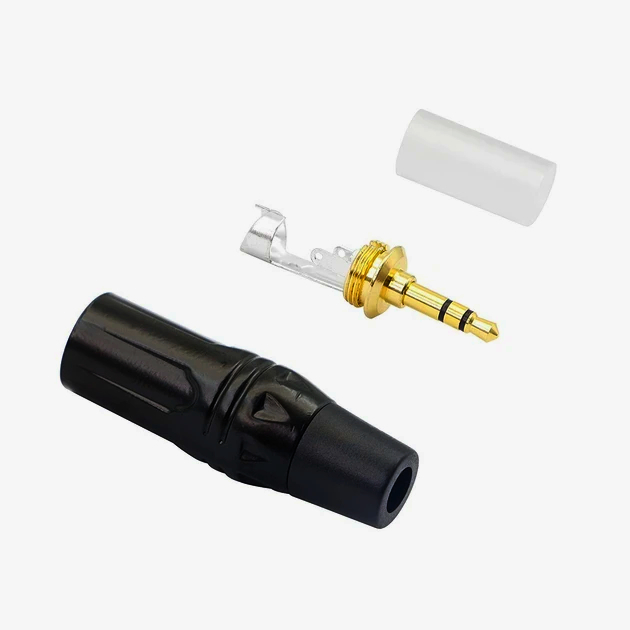 Штекер Jack 3.5мм стерео I-Taki TC173-B, чорний, 3-канальний, для навушників, оригінал