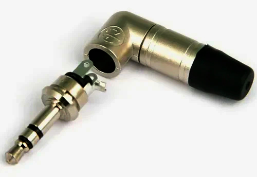 Jack 3.5 мм кутовий стерео розapos;єм Neutrik для кабелів до 4.5 мм, нікельований корпус