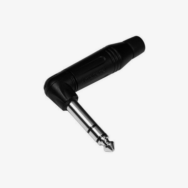 Угловий штекер Jack 6.3 мм стерео Amphenol 3-контактний нікельовані контакти для аудіокабелів