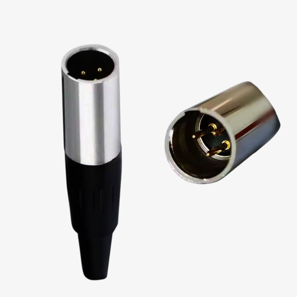 Штекер mini XLR SA102-3P для кабеля 2.0–3.5 мм, нікель/чорний, MOCO, 3 контакта, оригінал