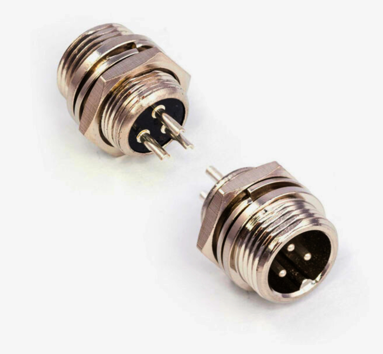 Панельний роз'єм Mini XLR 3-pin SA108-3P латунний штекер MOCO, 1 м, висока якість, нікелеве покриття