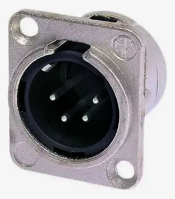 Штекер MOCO XLR-P4M 4 контакта D-посадка для аудіо системи, пайка, нікель