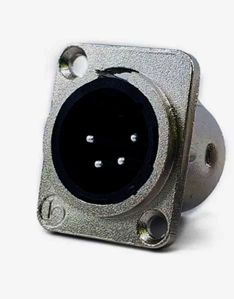 Штекер MOCO XLR-P4M 4 контакта D-посадка для аудіо системи, пайка, нікель