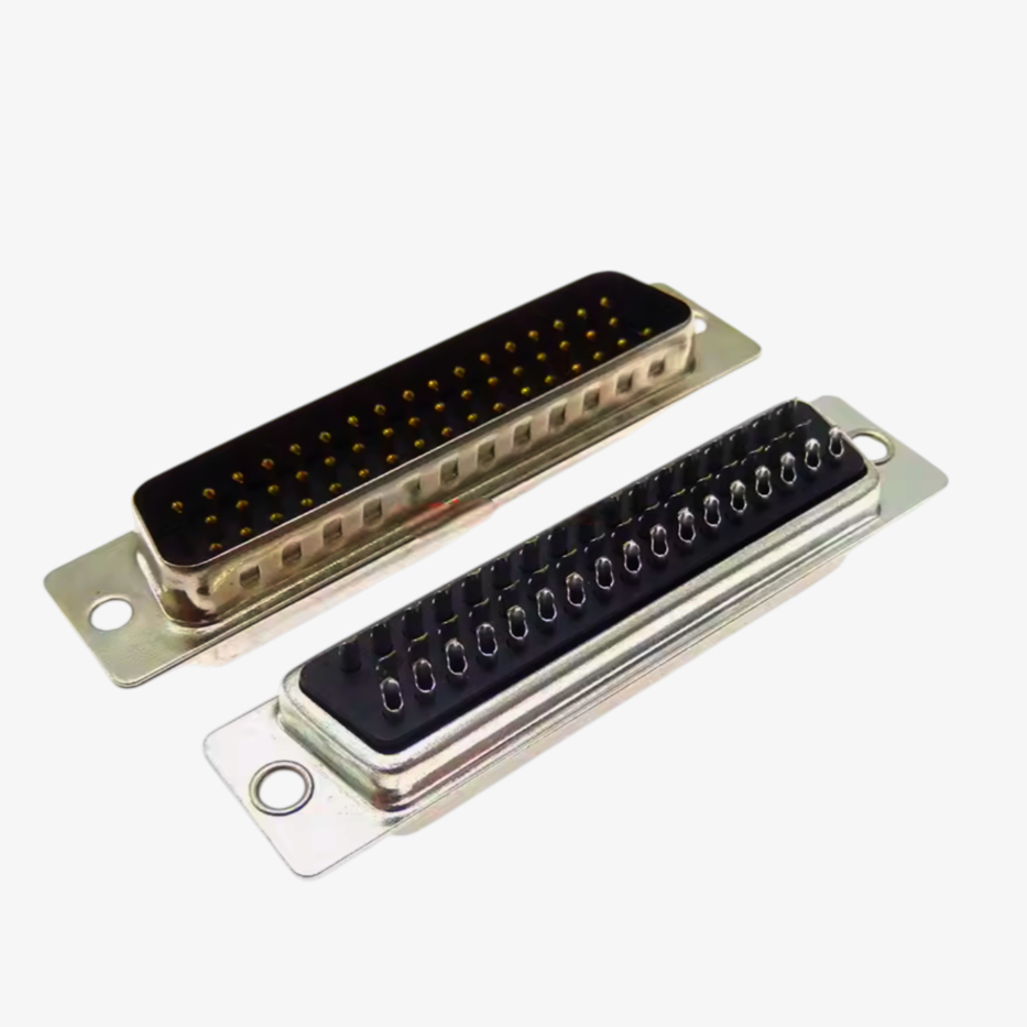 Штекер D-SUB 50 пінів під пайку з позолоченими контактами New Tide, трирядний для телеком-рішень