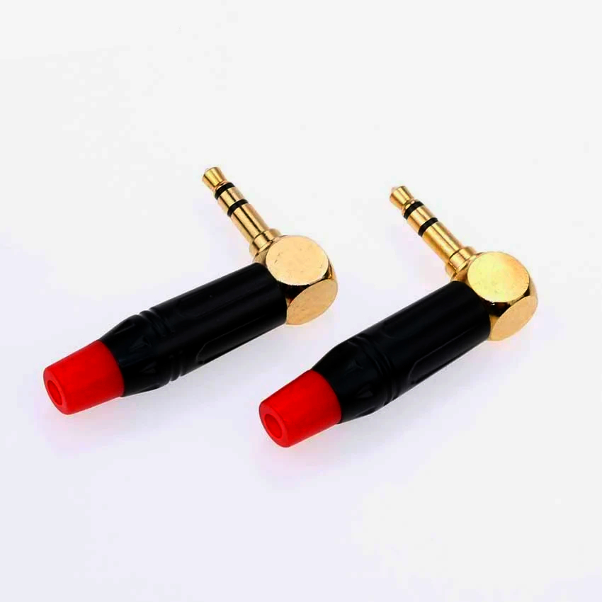 Аудіорозapos;єм mini Jack 3.5 мм чорний з червоною маркуванням, металевий корпус TC197-R кутовий, 3 контакта