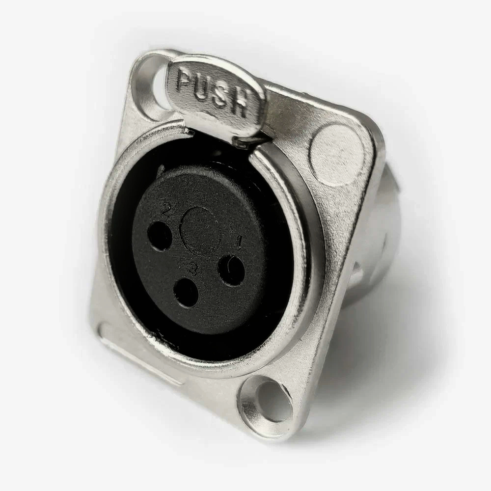 Разъем miniXLR 3 pin New Tide позолочений 92M-507(3P) з фланцем на 2 отвори, 1м