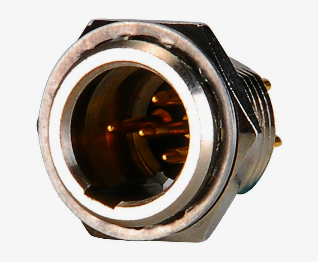 Разъем miniXLR 4-pin панельный New Tide с золотыми контактами для пайки, круглый, металл