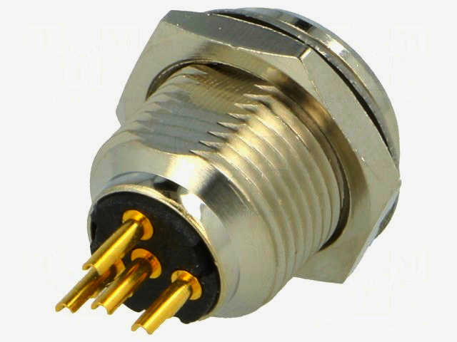 Разъем miniXLR 4-pin панельный New Tide с золотыми контактами для пайки, круглый, металл