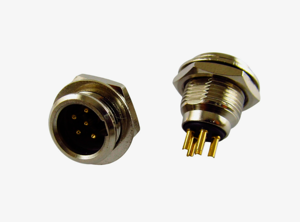 Разъем miniXLR круглий 5-контактний New Tide 92M-503 (5P) зол. покриття, метал