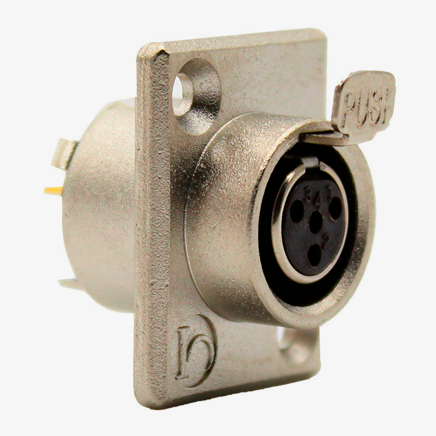 Гнездо miniXLR 4-pin New Tide з фланцем 2 отвори для аудіообладнання, висока якість