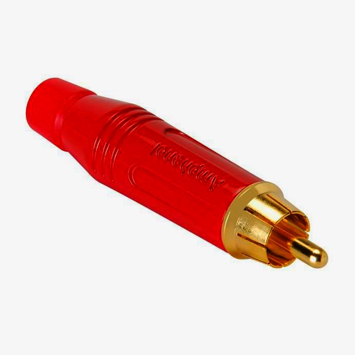Разъем RCA Amphenol металевий корпус для кабелю Ø 3.0-6.5 мм, золото, 1 м