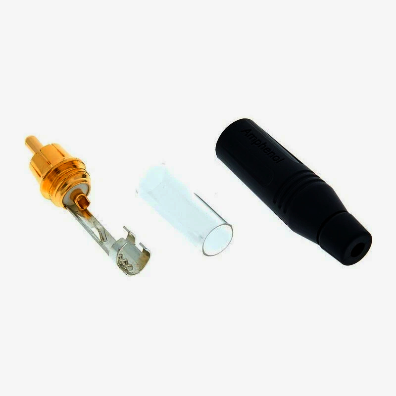 Amphenol розapos;єм RCA ACPR-BLK, під пайку, для кабелів 3.0-6.5 мм, оригінал, висока якість