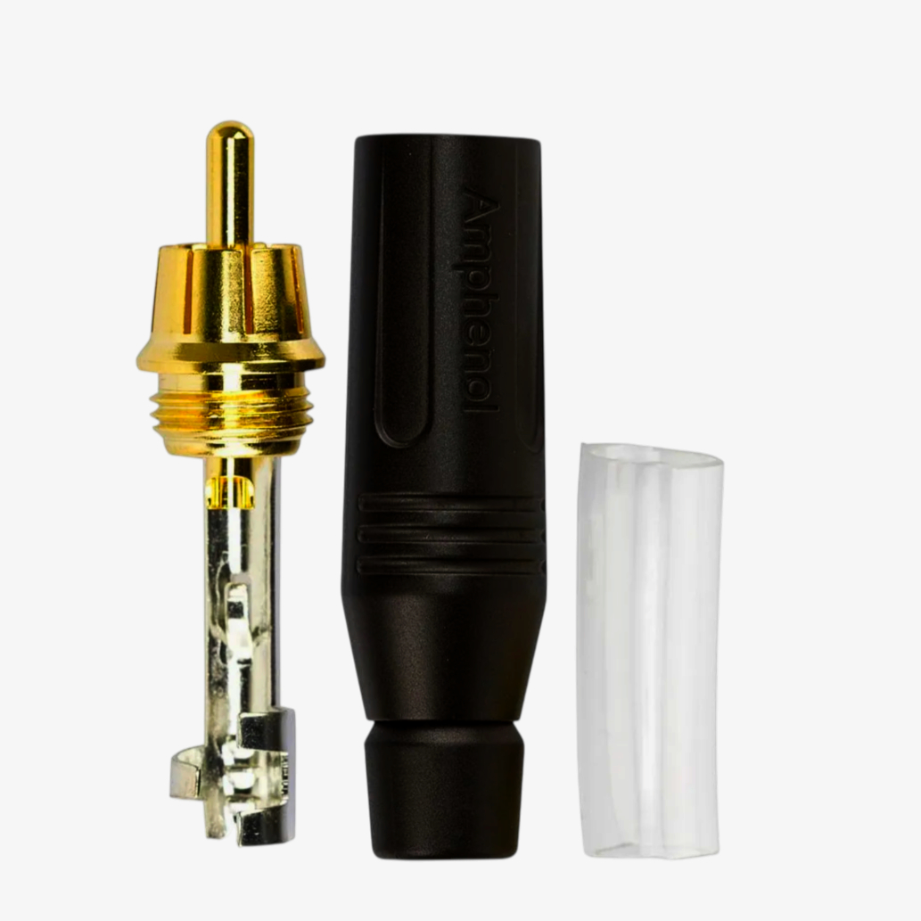 Разъем RCA Amphenol ACPR-BLK, під пайку, для кабеля 3.0-6.5 мм, чорний, метал