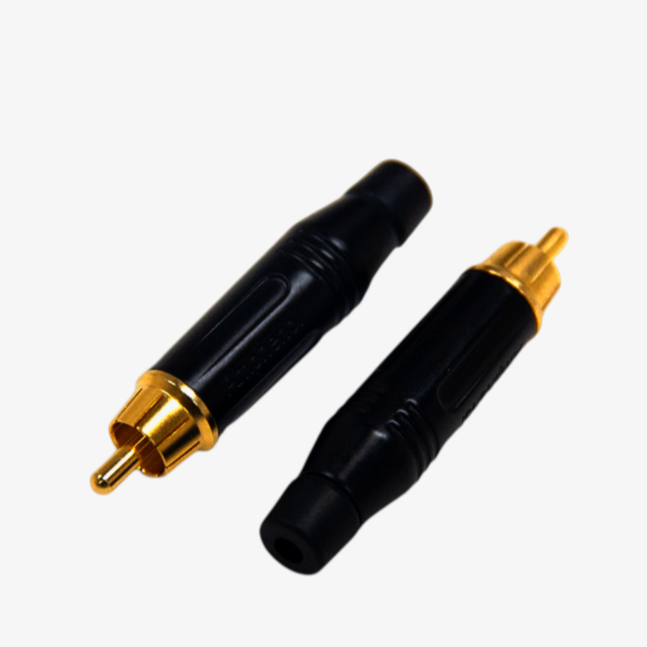 Разъем RCA Amphenol ACPR-BLK, під пайку, для кабеля 3.0-6.5 мм, чорний, метал