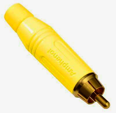 RCA розapos;єм Amphenol ACPR-YEL для пайки Ø 3.0-6.5 мм, позолочені контакти, жовтий