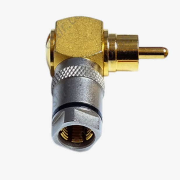 RCA розapos;єм AVVICON кутовий з цанговим механізмом, 24К золото, для кабеля до 8 мм