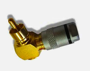 RCA розapos;єм AVVICON кутовий з цанговим механізмом, 24К золото, для кабеля до 8 мм