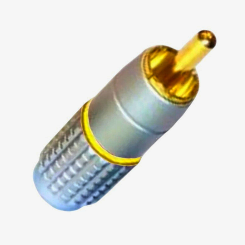 RCA розapos;єм Avvicon для кабелю до 5мм, позолота, жовта маркування, 1м, для аудіо та відео