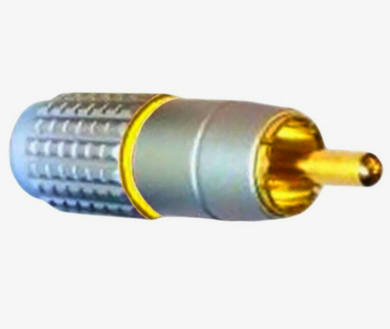 Преміум RCA кабель 5 мм, алюмінієвий корпус, позолочені контакти, Avvicon