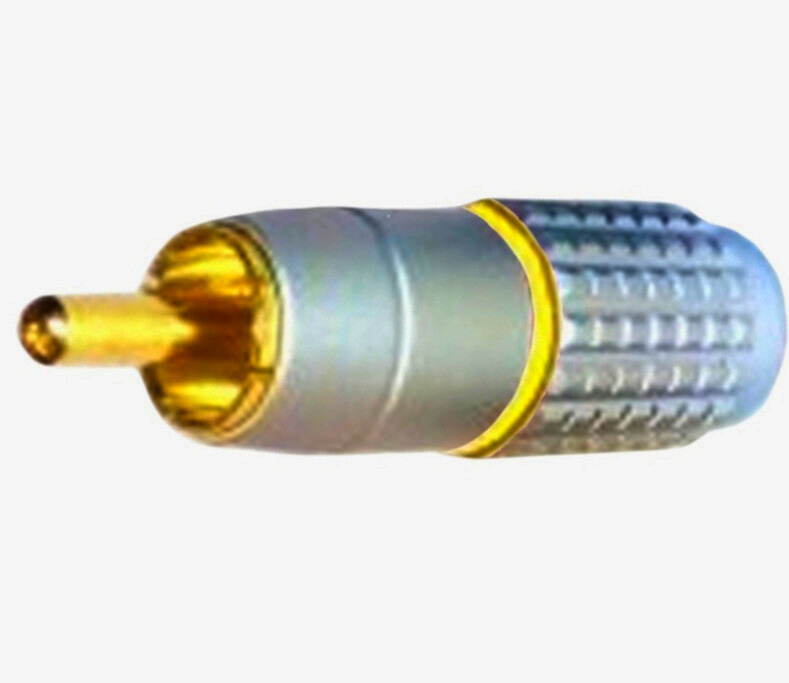 Преміум RCA кабель 5 мм, алюмінієвий корпус, позолочені контакти, Avvicon