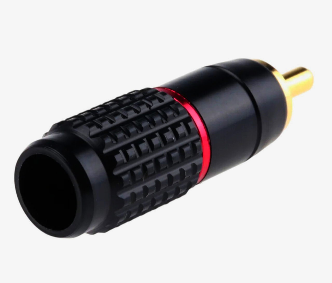 RCA кабельний штекер Avvicon до 5 мм чорний алюміній з позолотою та червоною індикацією 1м