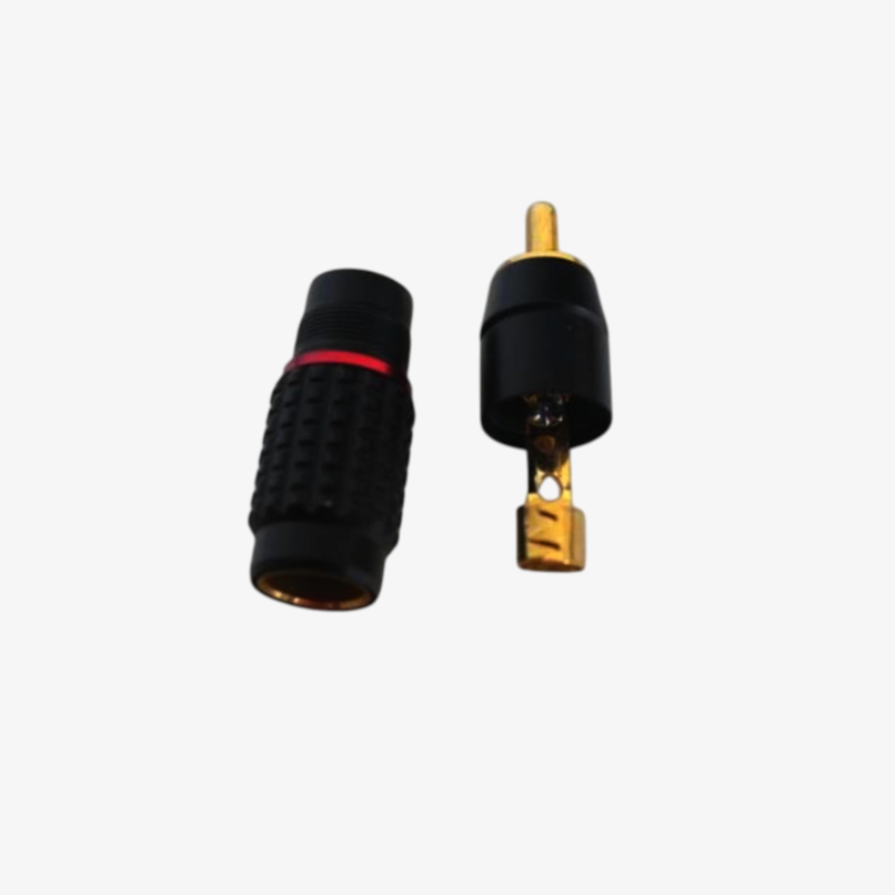 RCA кабельний штекер Avvicon до 5 мм чорний алюміній з позолотою та червоною індикацією 1м