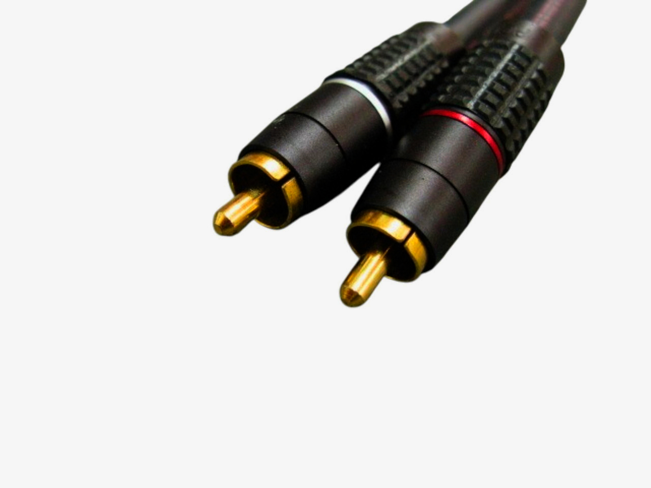 RCA кабельний штекер Avvicon до 5 мм чорний алюміній з позолотою та червоною індикацією 1м