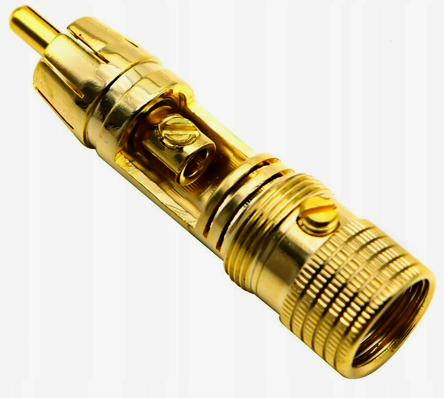 Разъем RCA Avvicon AC-MR-70G, цанговий штекер для кабеля Ø8 мм, позолочений, Тайвань