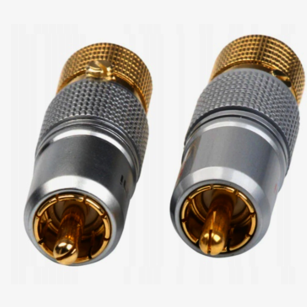 Разъем RCA Avvicon AC-MR-70G, цанговий штекер для кабеля Ø8 мм, позолочений, Тайвань