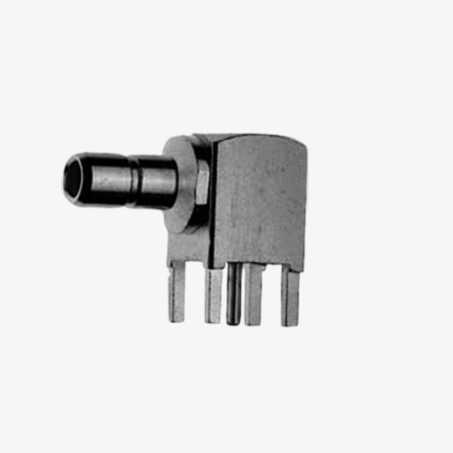 Разapos;єм SSMB 50 Ом Telegärtner J01190A0041 для друкованої плати, кутовий, екранований, компактний