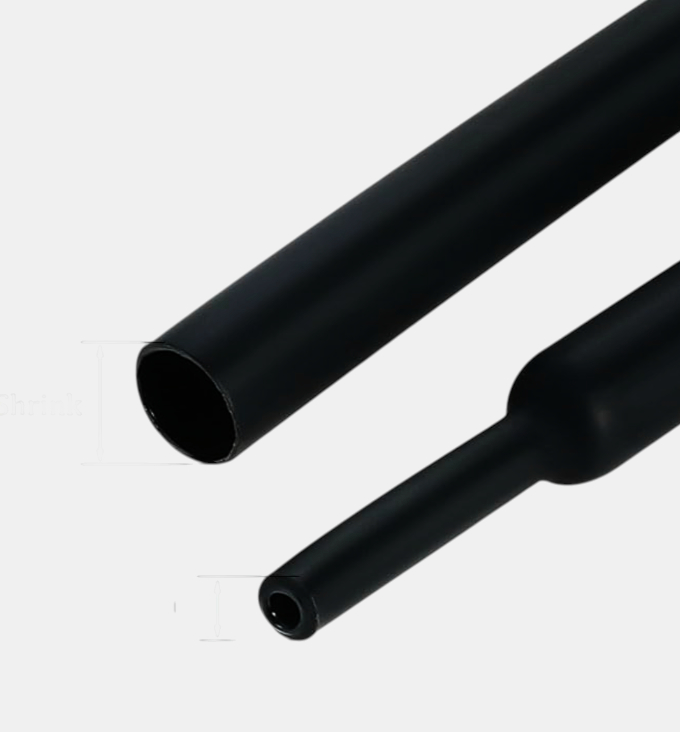 Термотрубка JDD Tech 25.4 мм чорна Kynar® термоусадочна вогнестійка, 1 м
