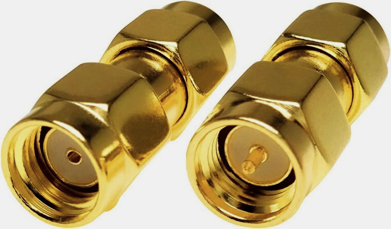 SMA Compact адаптер прохідний, штекер-штекер, 50 Ом, позолота, для RF зapos;єднань, оригінал