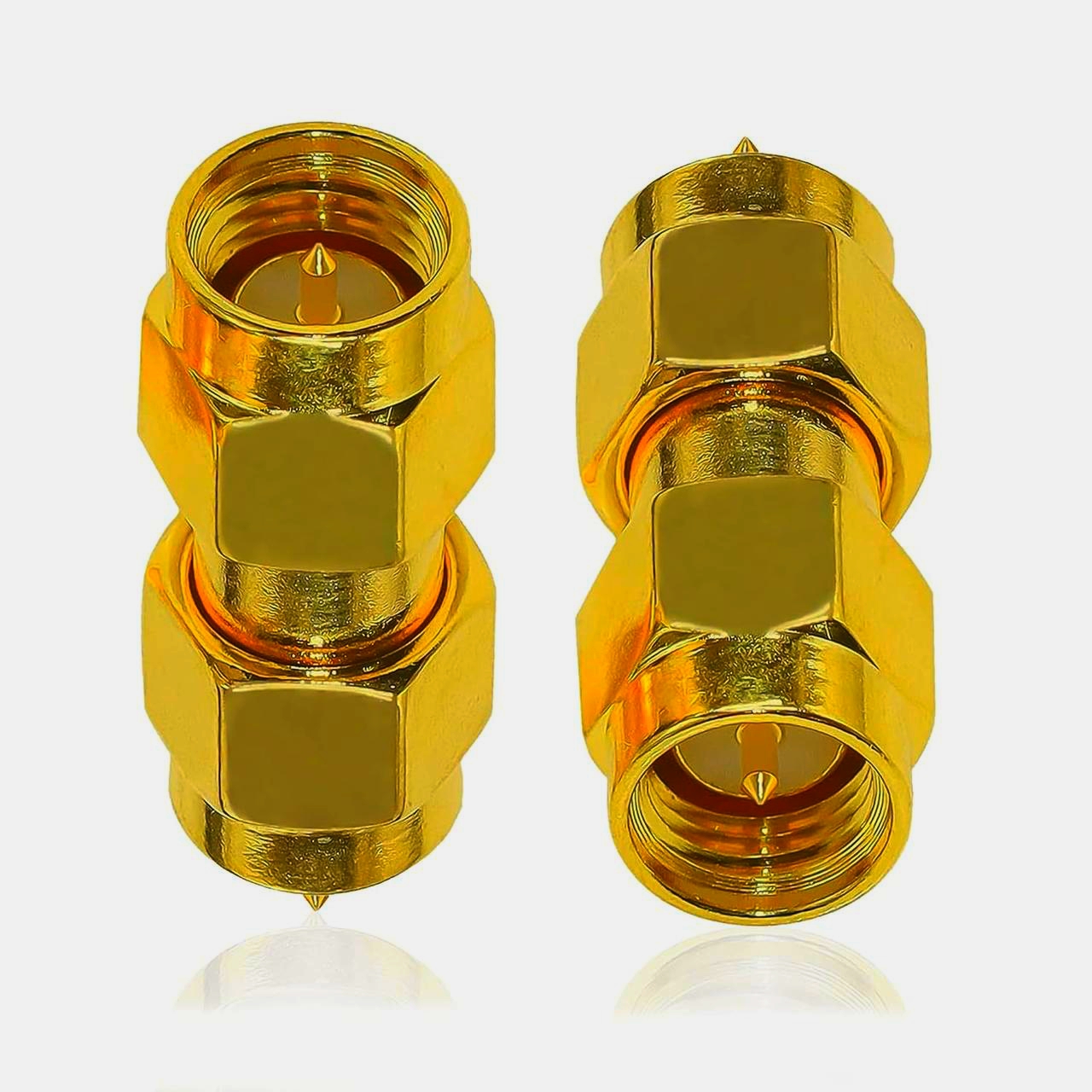 SMA Compact адаптер прохідний, штекер-штекер, 50 Ом, позолота, для RF зapos;єднань, оригінал