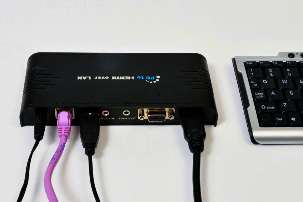 Удлинитель KVM Full HD 1080p, конвертер RJ45 в HDMI/VGA, 200м, стереозвук, CAT5