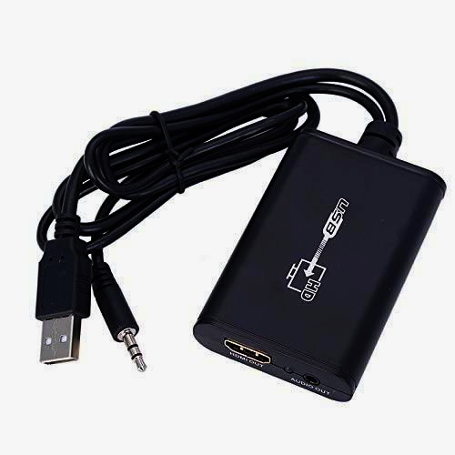 USB 2.0 - HDMI адаптер Lenkeng LKV325 1080p, конвертер цифрового відеосигналу, чорний