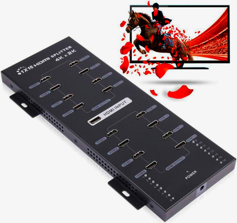 Lenkeng HDMI спліттер 1 вхід - 16 виходів 4K*2K 3D, версія 1.4 для AV систем