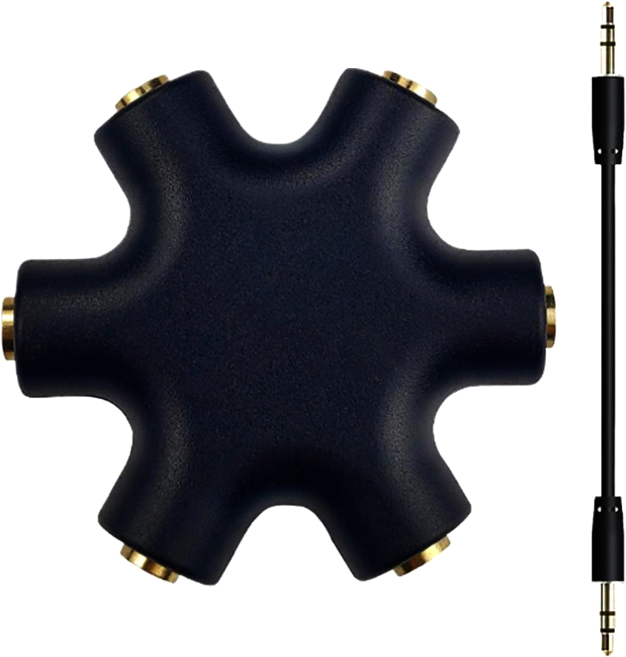 Аудіо спліттер SA-15 1 вхід на 5 виходів 3.5 мм мініджек чорний, AUX-кабель 20 см