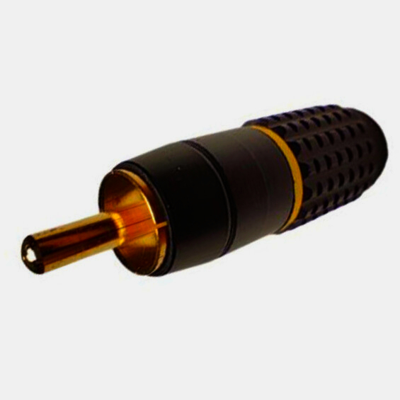 Разapos;єм RCA штекер Avvicon, алюмінієвий, позолочені контакти, кабель до 5 мм, чорний