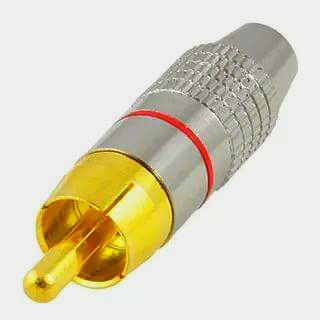 Штекер RCA AVVICON 7 мм, позолочені контакти, алюмінієвий корпус, червона маркування, оригінал