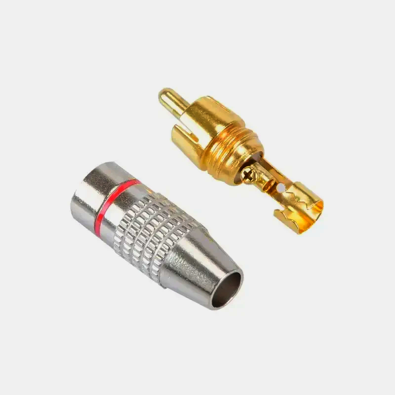 Штекер RCA AVVICON 7 мм, позолочені контакти, алюмінієвий корпус, червона маркування, оригінал