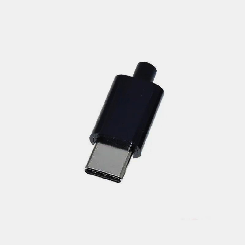 Кабельний раз'єм USB Type-C 4 контакта, позолота 24К, чорний, 1 м