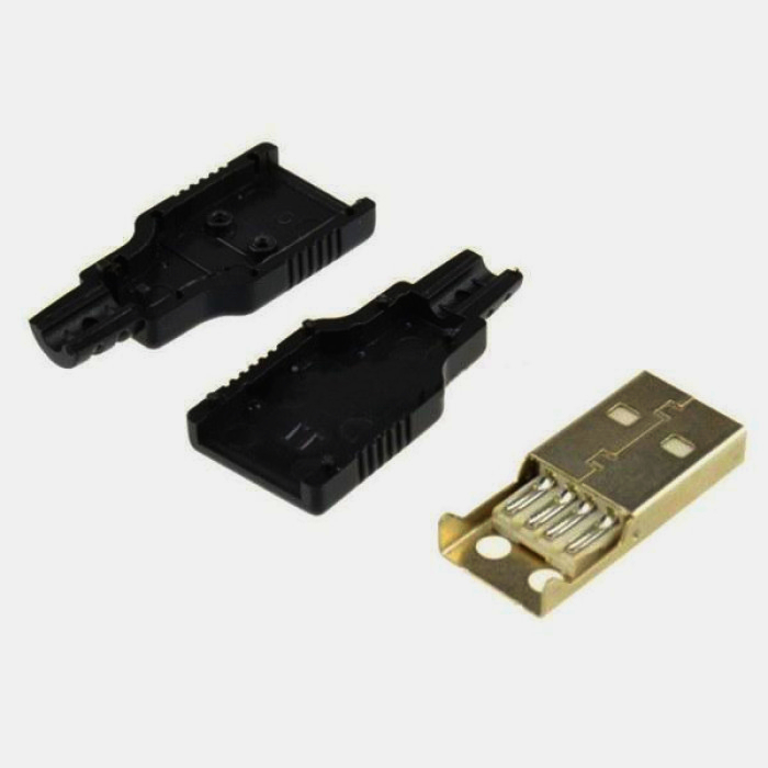 Кабельний роз'єм USB Type-A I-Taki 4 контакта 24К золото, 1м, преміум якість, ергономічний корпус