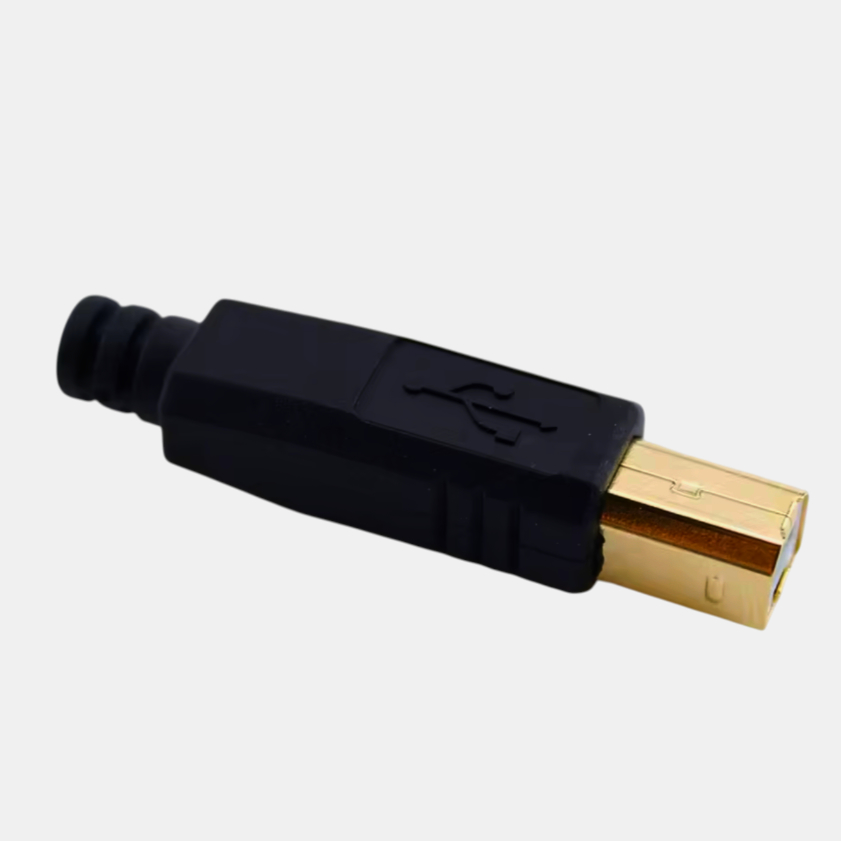 USB-BM Кабельний розapos;єм Type B з 4 контактами, позолота 24К, чорний, 1м
