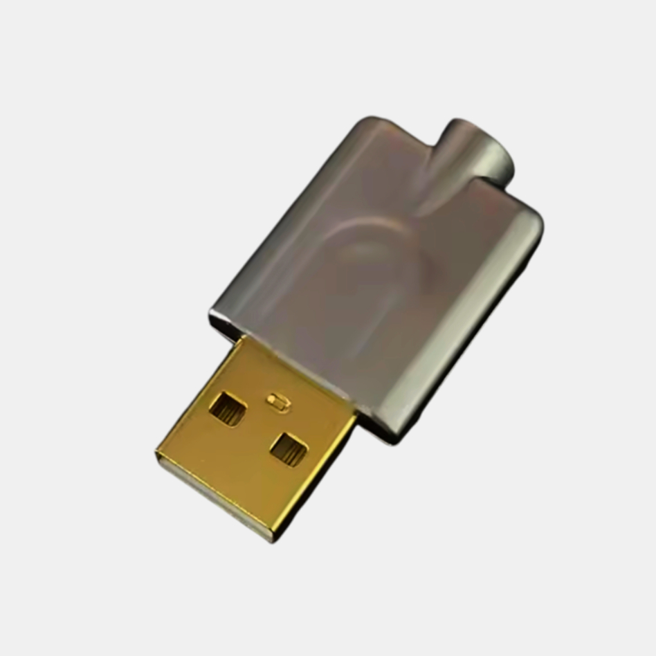 Разъем I-Taki USB тип А AM2Y 24K Gold 4-контактний металевий штекер, 1м