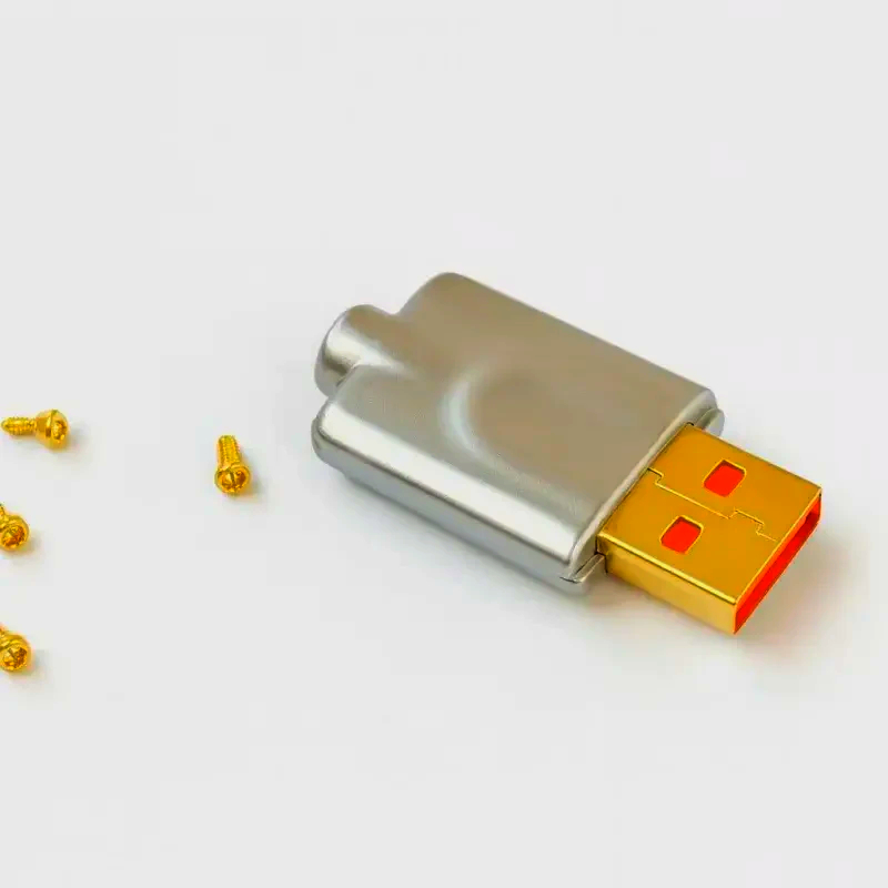 Разъем I-Taki USB тип А AM2Y 24K Gold 4-контактний металевий штекер, 1м