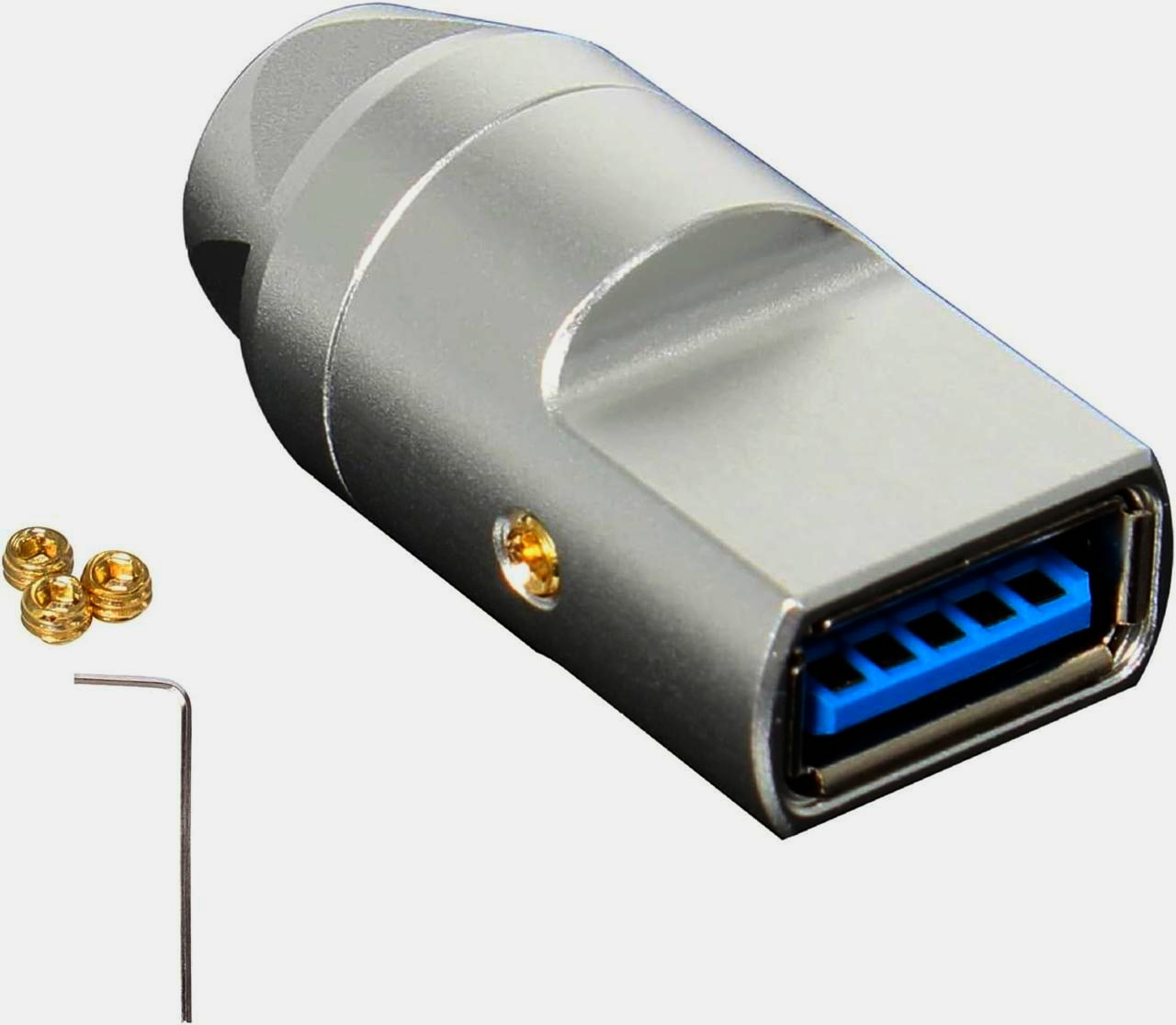 Разъем USB-AF2Y I-Taki 24К позолота, металевий корпус, гніздо типа A, довжина 1м, для передачі сигналу