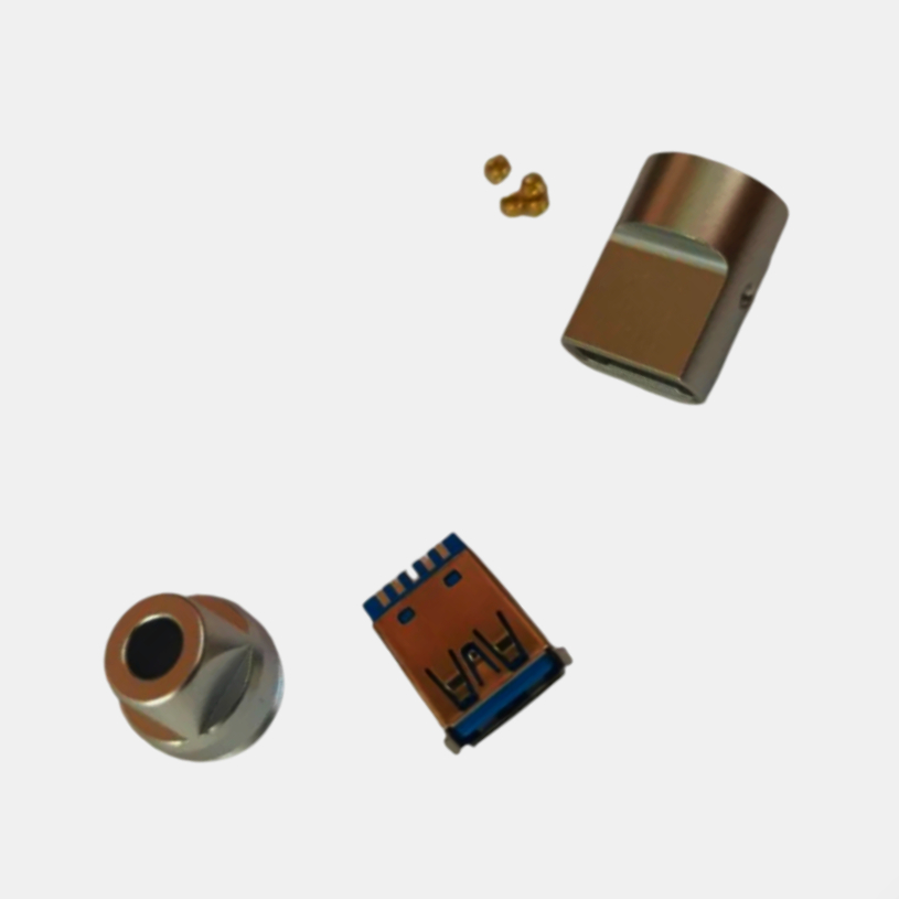 Разъем USB-A тип A, 8 контактов, позолота 24К, металлический корпус, 1м - USB-AF3Y