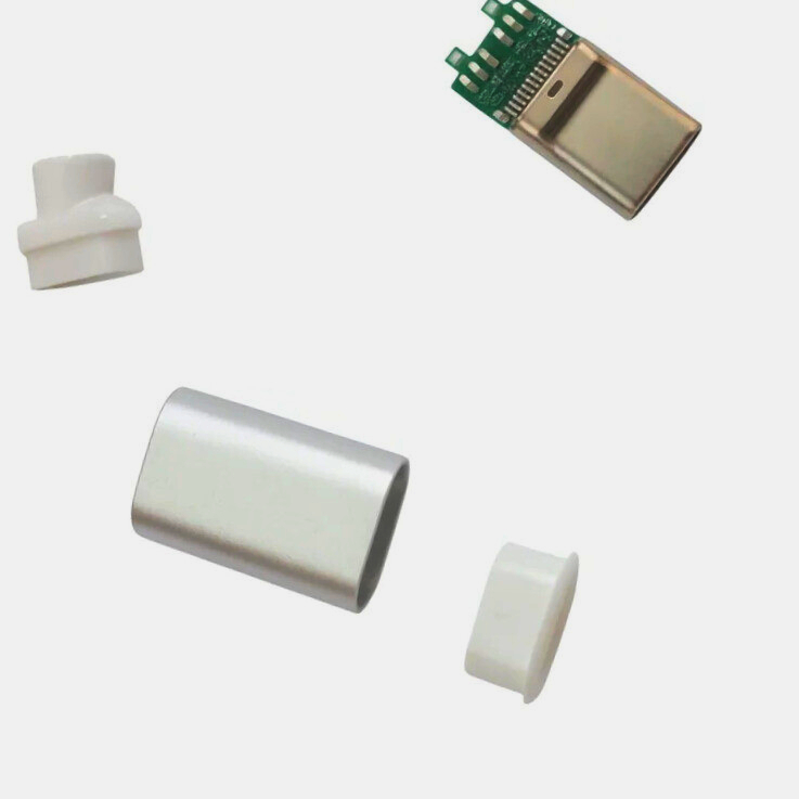 USB-CM3Y Розapos;єм USB Type-C 8 контактів, позолота 24К, металевий корпус, 1м, для зарядки та передачі даних