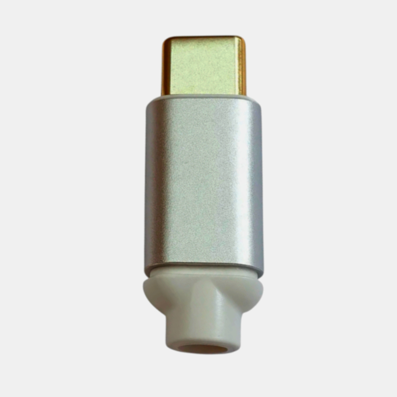 USB Type-C штекер I-Taki 24K золото, 8 контактів, кабельний, сріблястий, 1м
