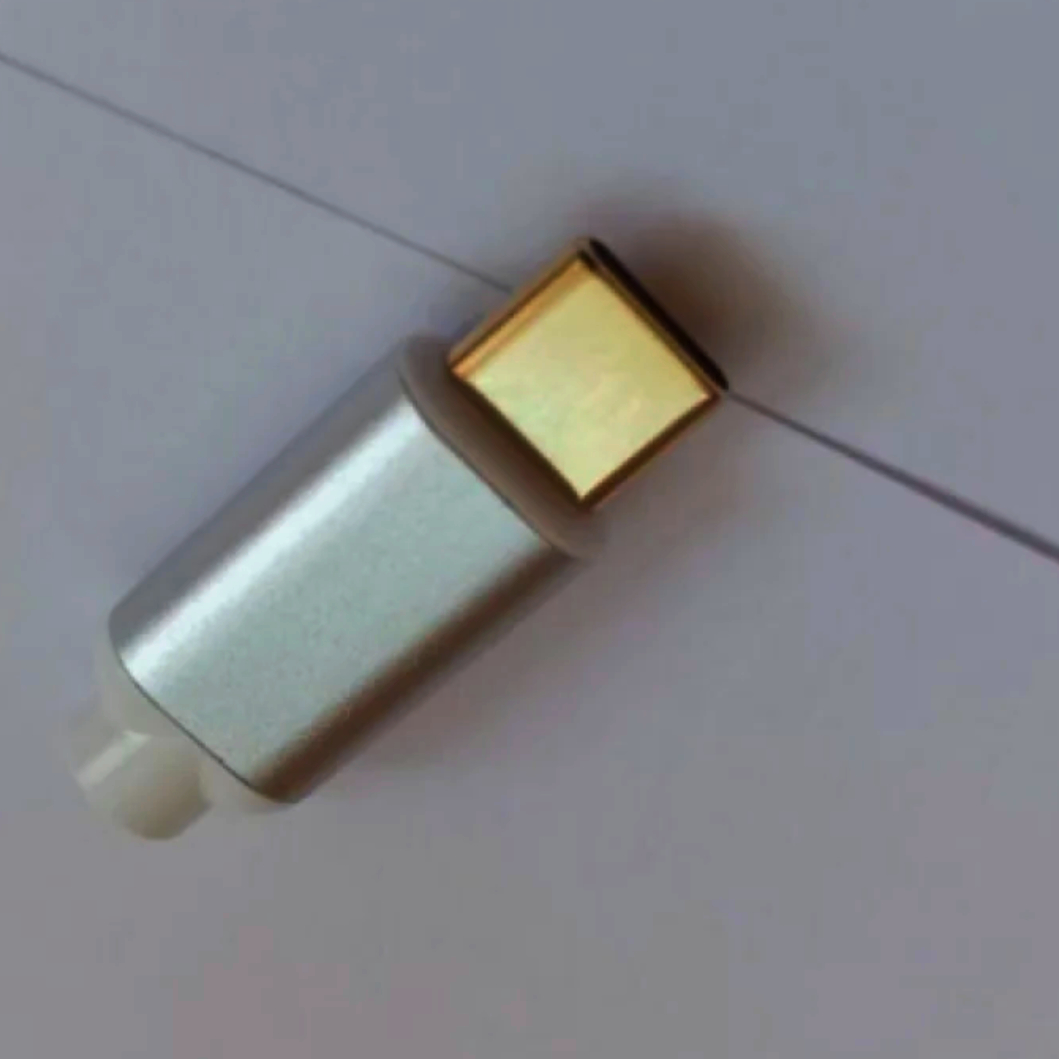 USB Type-C штекер I-Taki 24K золото, 8 контактів, кабельний, сріблястий, 1м